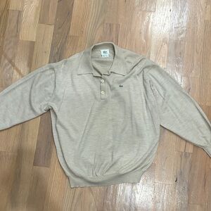 1980s Lacoste Light Tan Long Sleeve